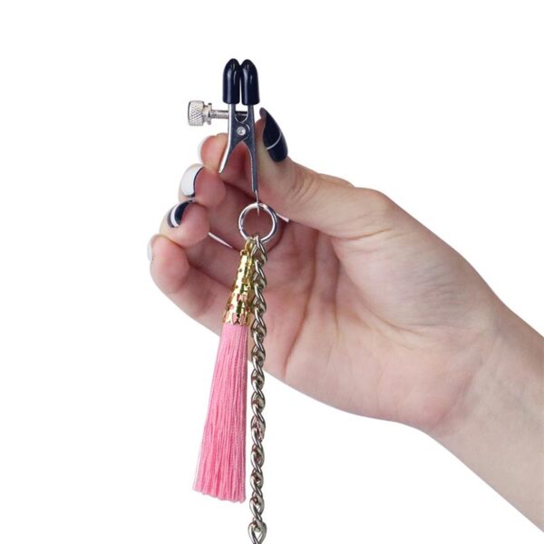 Chain with Nipple and Clitoris Clamps Pink - Image 2