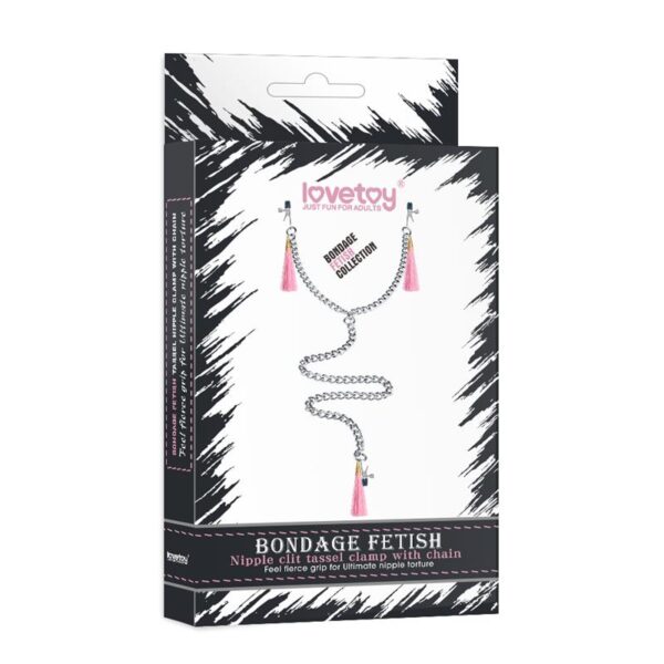 Chain with Nipple and Clitoris Clamps Pink - Image 5