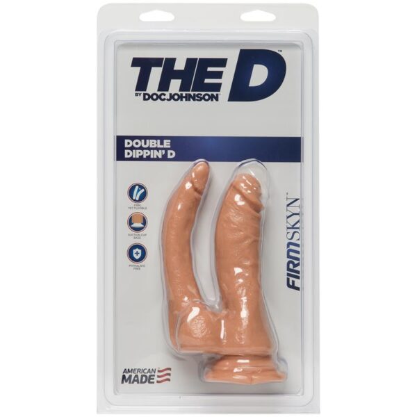 Double Dildo The D Double Dippin D Firmskyn Vanilla - Image 2