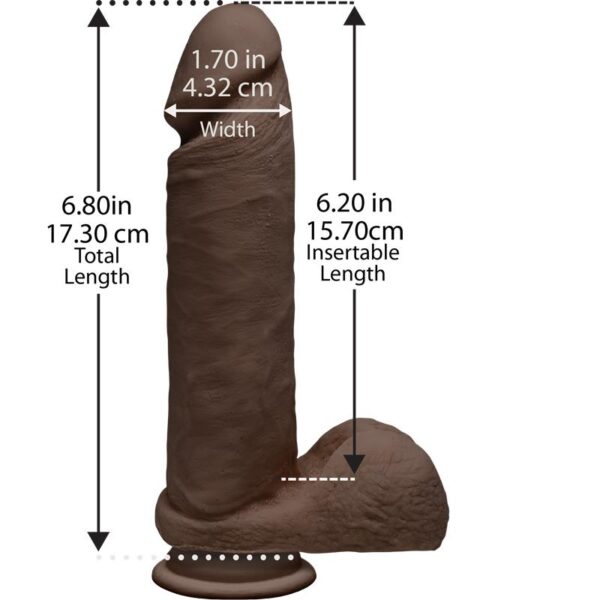 Dual Densisty Dildo Perfect D with Testicles 8 Chocolate - Image 2