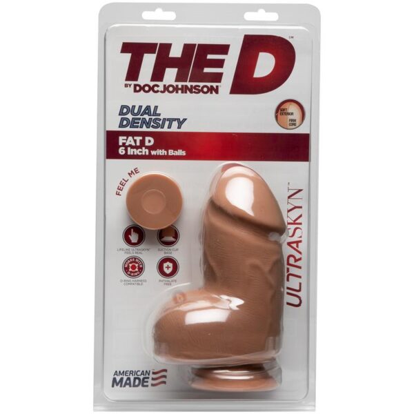 Dual Density Dildo Fat D with Balls 6 Ultraskyn Caramel - Image 2