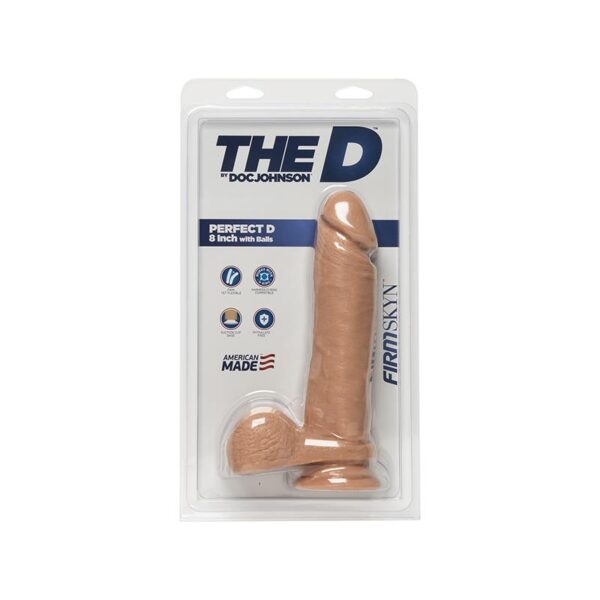 Dual Density Dildo Perfect D with Testicles 8 Firmskyn Flesh - Image 2