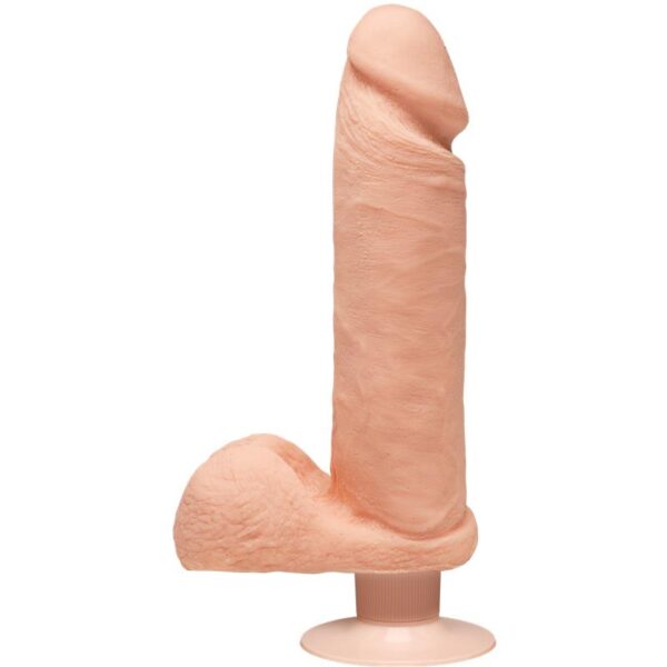 Dual Density Dildo Perfect D with Vibration and Testicles 8 Vanilla
