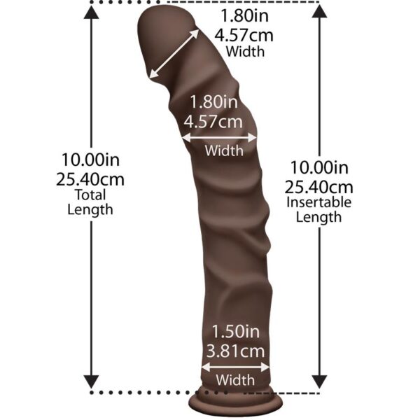 Dual Density Dildo RaginD 10 Ultraskyn Chocolate - Image 2
