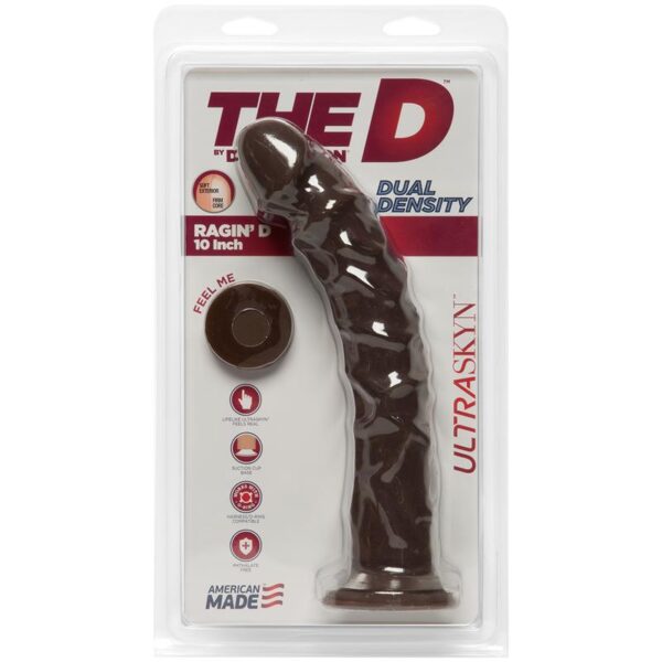 Dual Density Dildo RaginD 10 Ultraskyn Chocolate - Image 3