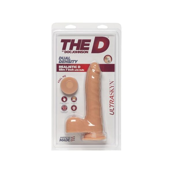 Dual Density Dildo Realistic D Slim with Testicles 7 Vanilla - Image 2