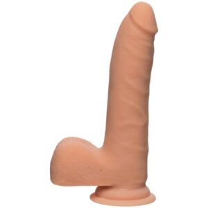 Dual Density Dildo Realistic D Slim with Testicles 7 Vanilla