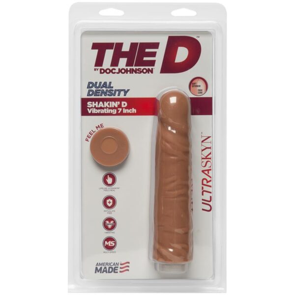Dual Density Dildo Shakin D with Vibration 7 Caramel - Image 2