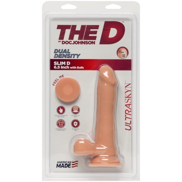 Dual Density Dildo Slim D with Testicles 6 Vanilla - Image 2