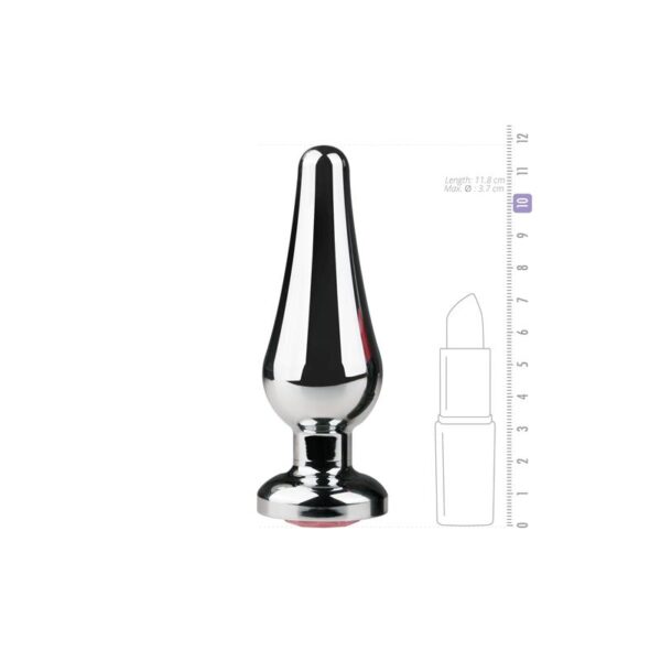 Metal Butt Plug No. 11 Silver Pink - Image 3