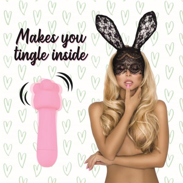 Mister Bunny Massage Vibe with 2 Silicone Caps Pink - Image 3
