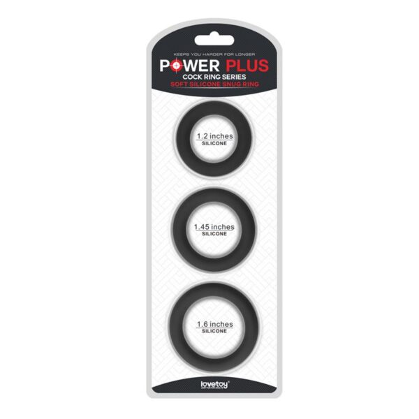 Pack of 3 Penis Ring Power Plus Black - Image 2
