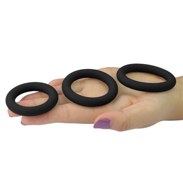 Pack of 3 Penis Ring Power Plus Black - Image 3