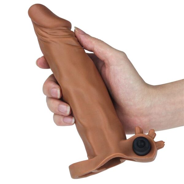 Penis Sleeve with Vibration Add 2 Pleasure X-Tender Brown - Image 3