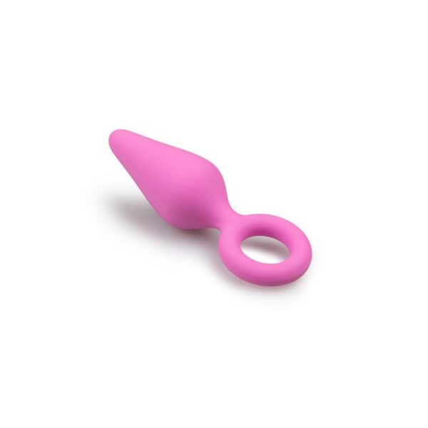 Pink Buttplugs With Pull Ring - Small - Image 3