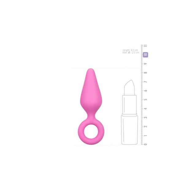 Pink Buttplugs With Pull Ring - Small - Image 4