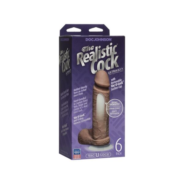 Realistic Dildo Double Density 6 Brown - Image 3