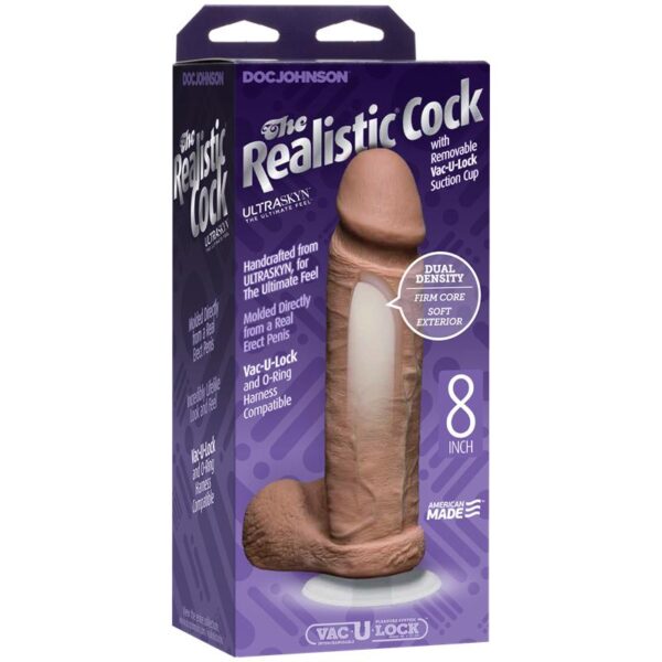 Realistic Dildo Dual Density 8 Caramel - Image 2
