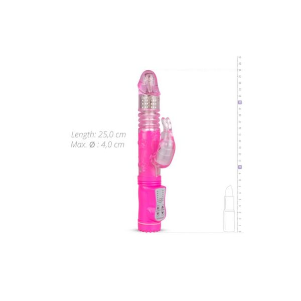 Rabbit Vibrator Thrusting and Rotating Balls  Pink - Image 5