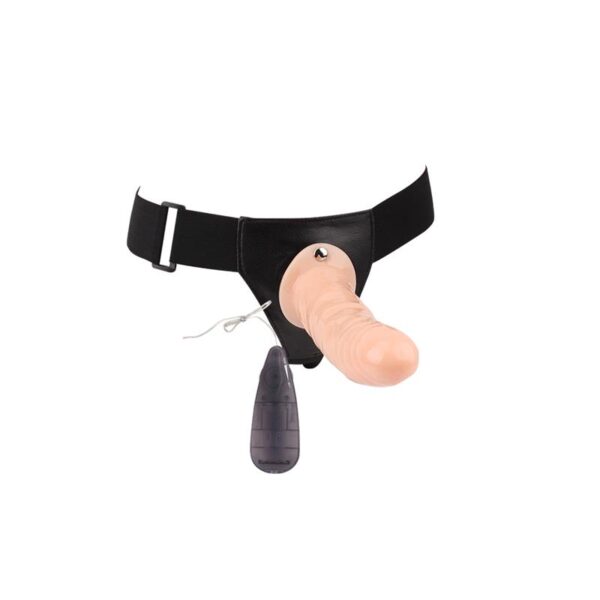 Vibrating Strap-on Harness with Hollow Dildo 7.5 - Image 3