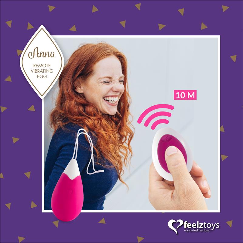 Anna Vibrating Egg with Remote Control Deep Pink - Image 5
