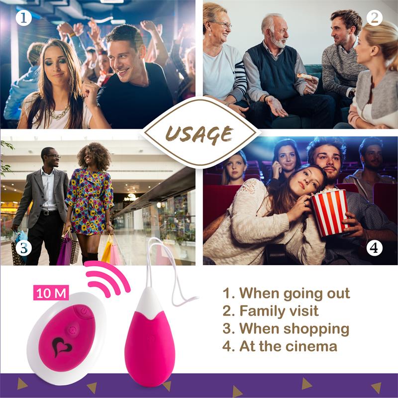 Anna Vibrating Egg with Remote Control Deep Pink - Image 6