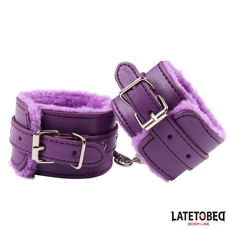 Furry Wrist Cuff Purple - Image 2