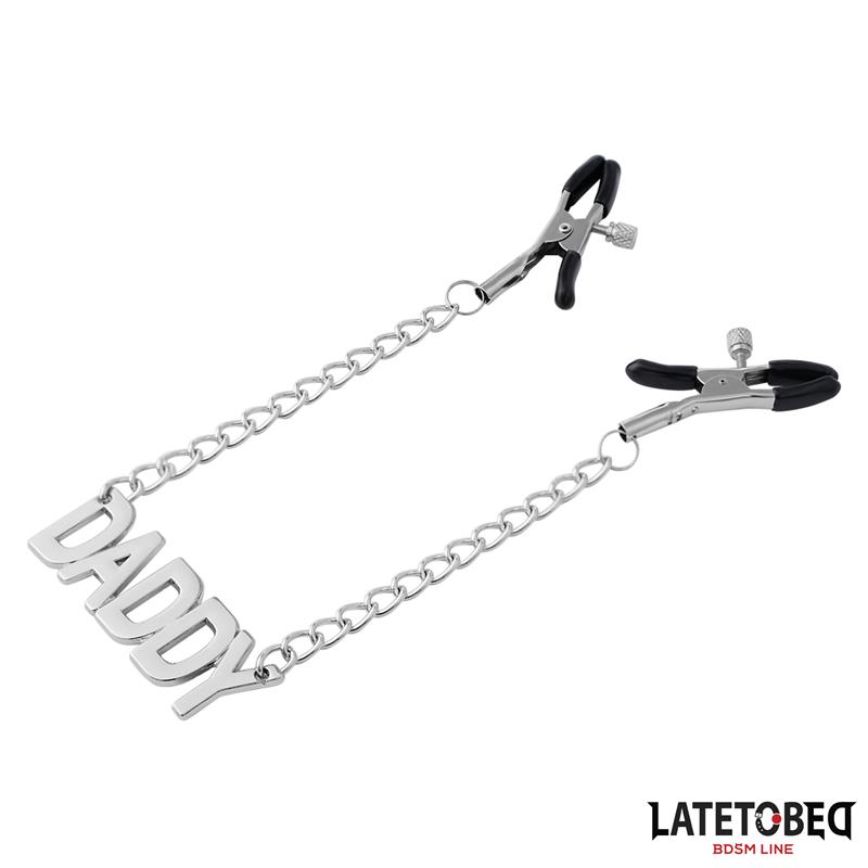 Nipple Clamps with Daddy Word Pendant - Image 4