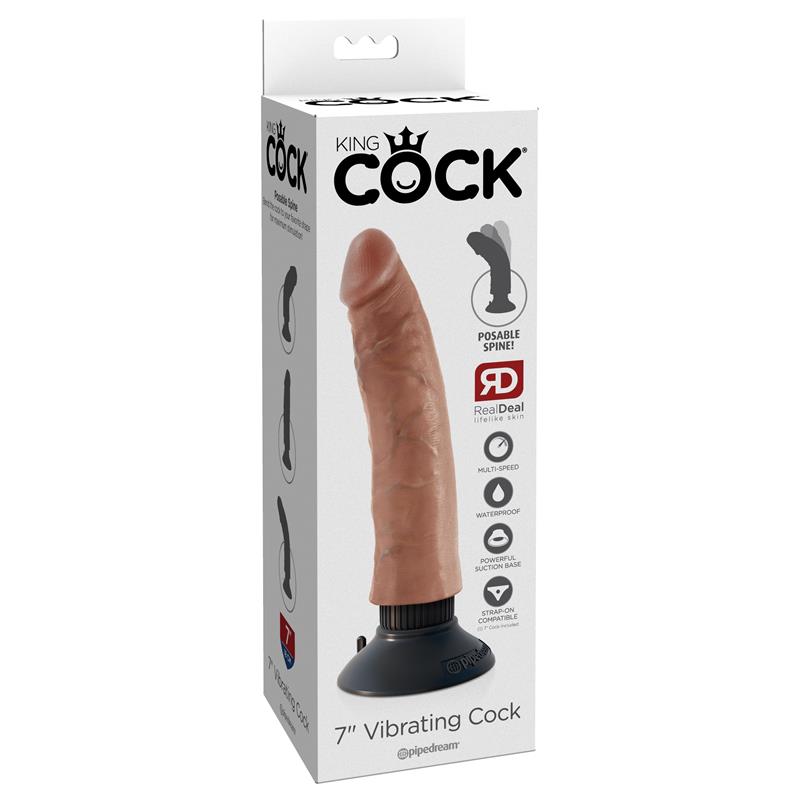 Vibrating Cock 7 Tan - Image 4