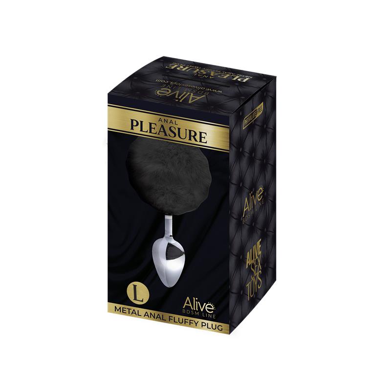 Metal Anal Plug with Pompon L - Image 2