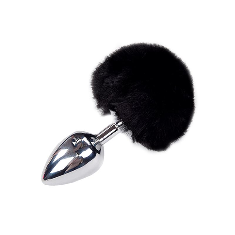 Metal Anal Plug with Pompon L